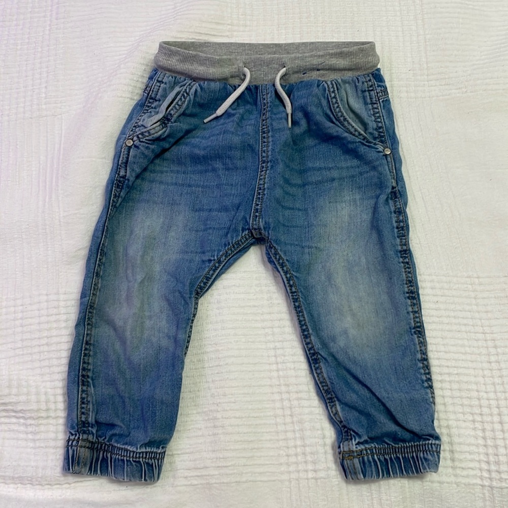 &Denim Soft Denim Loose Pull On Joggers  US 12-18 Months